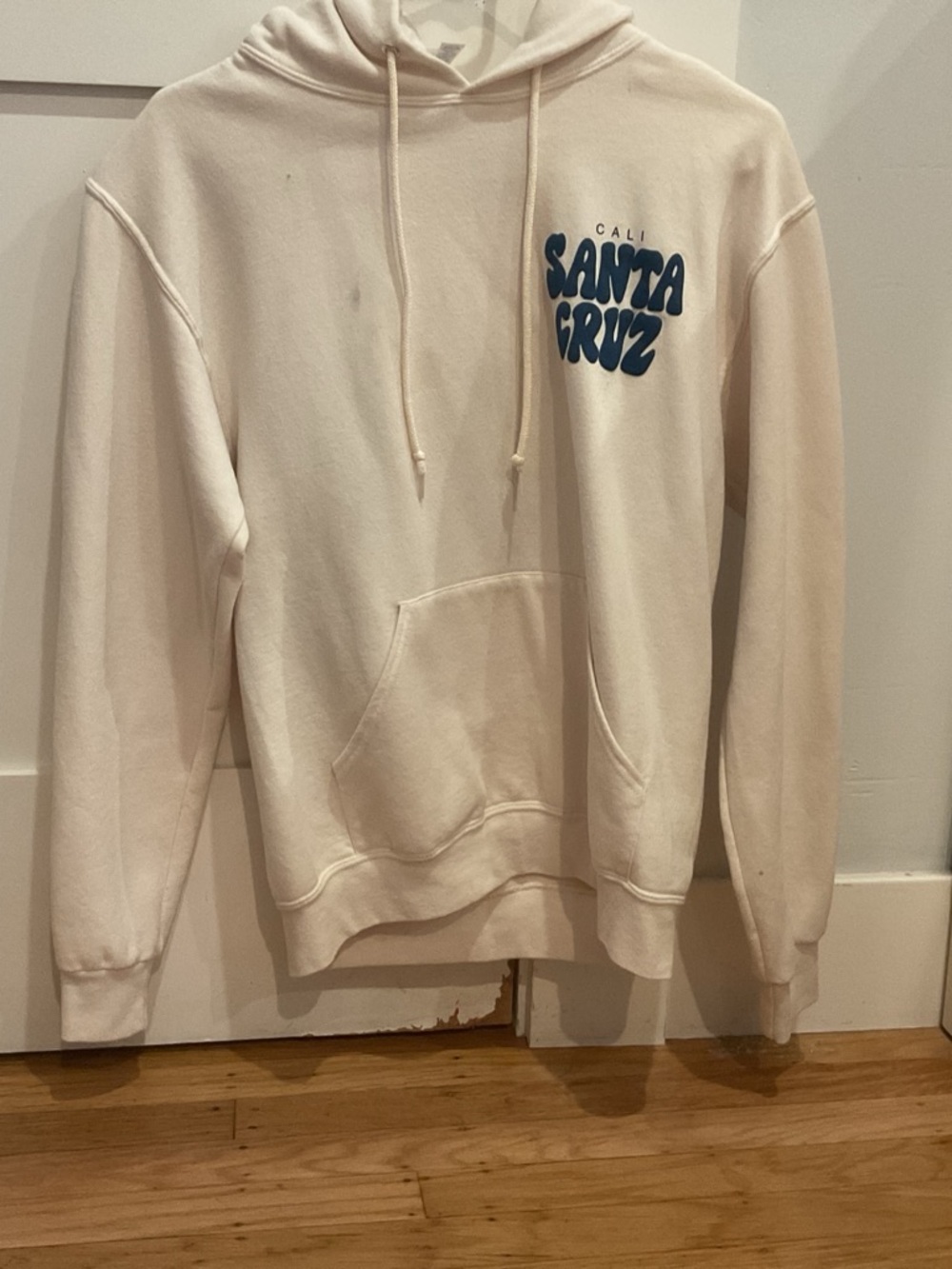 Santa Cruz Skateboards Cream Hoodie with Navy Logo